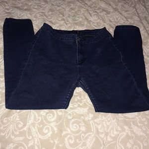 High Waist Dark Blue Jeans